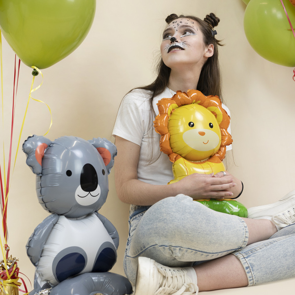 Шар 3D (18"/46 см) Фигура на подставке, Лев,1 шт, в уп.
