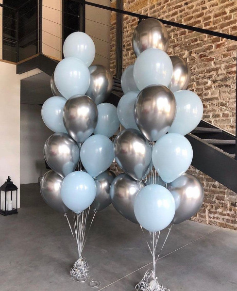 Сет №100 "Посеребрённый" (два фонтана по 15 шаров)