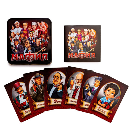 Игра настольная карточная "Мафия" (жестяная коробочка)