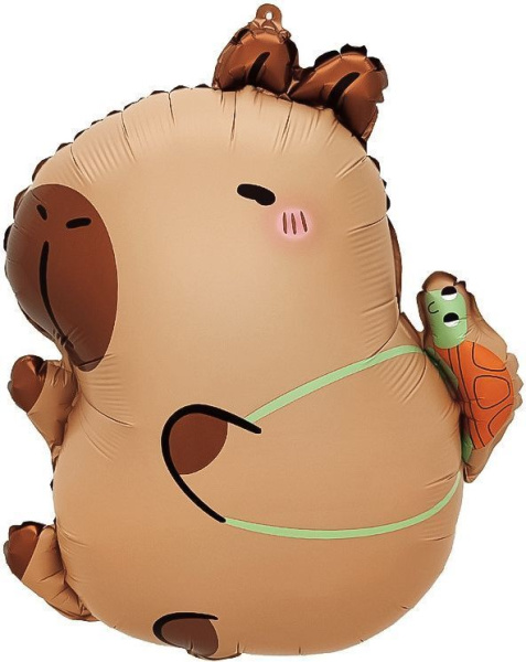 Шар (25"/64 см) Фигура, Капибара с черепашкой, 1 шт.