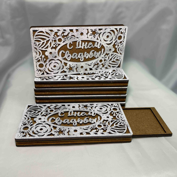 Шкатулка-купюрница деревянная (1шт)