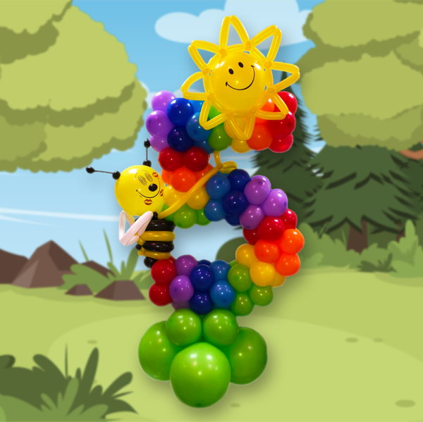 Фигура из шаров "Цифра с пчёлкой" 