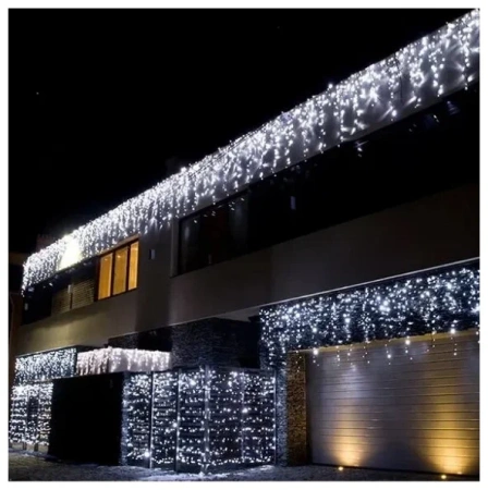 Гирлянда электрическая Бахрома 3м (уличная) (белая, тепло, мультицвет)