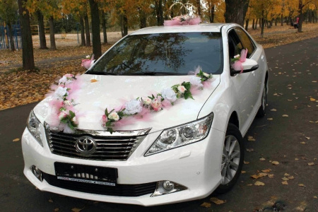 Свадебный набор для украшения машины (кольца, лента, ручки) Голубой