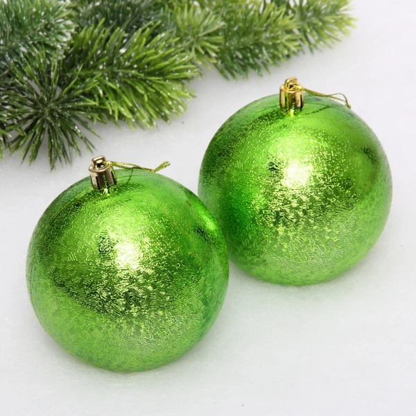 Новогодние шары 10см (набор 2шт) "Мягкий блеск"
