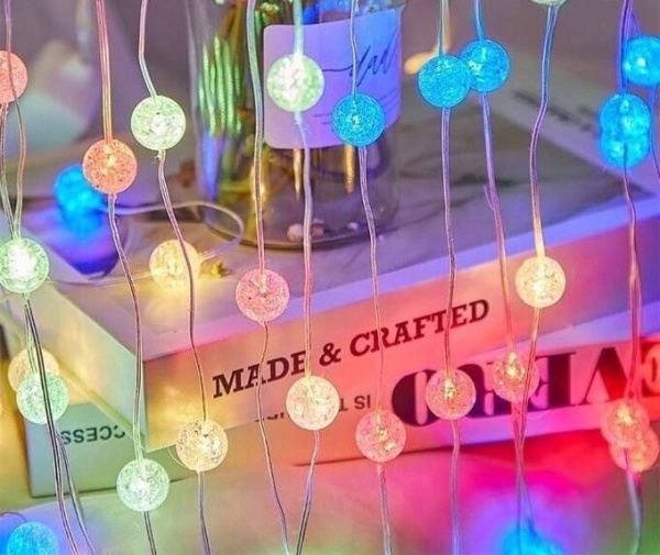 Акция! Гирлянда электрическая Штора Шарики 3х2 м (мультицвет, тепло, холод)