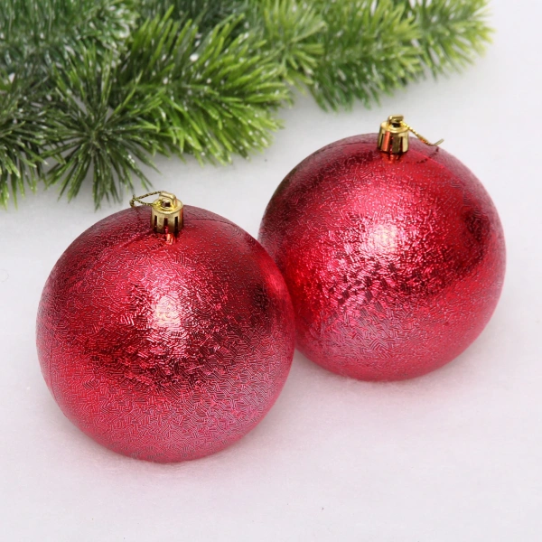 Новогодние шары 10см (набор 2шт) "Мягкий блеск"