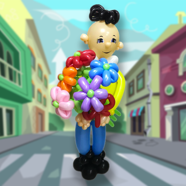 Фигура из шаров "Мальчик с букетом"