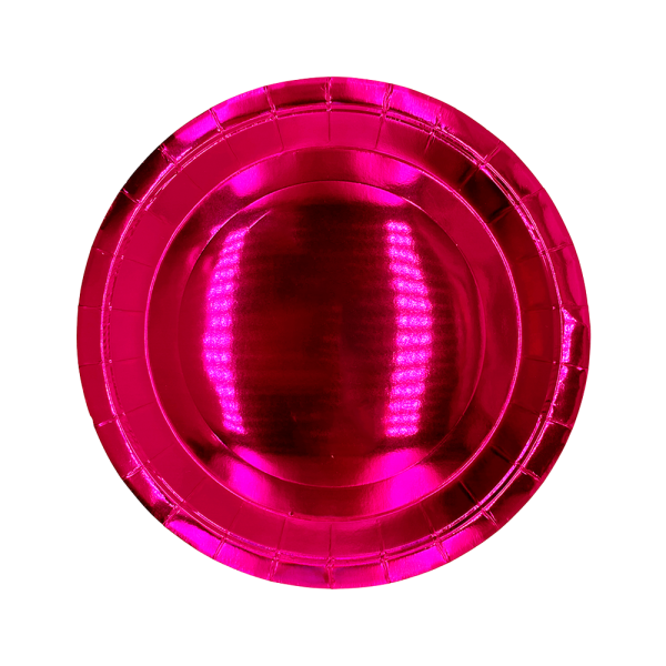 Тарелки фольга ярко-розовые 17см 10шт