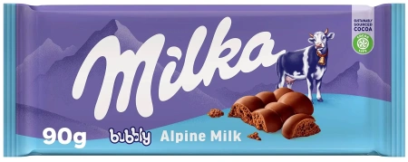 Акция!Шок. плитка Milka Вubblу Milk (Милка Бабл Альпин Милк) 90г (14)