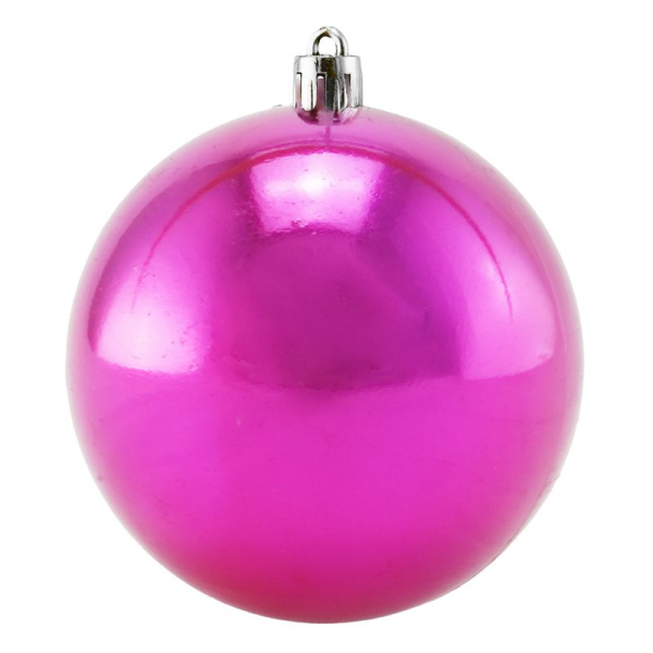 Акция! НГ шар Фуксия 15 см (глянцевый) / 1 шт. / (Китай)