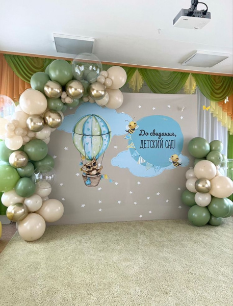 Оформление шарами на выпускной