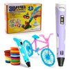 Акция! Ручка 3D Мир фантазий + трафареты + 3 катушки пластика (случайный цвет)