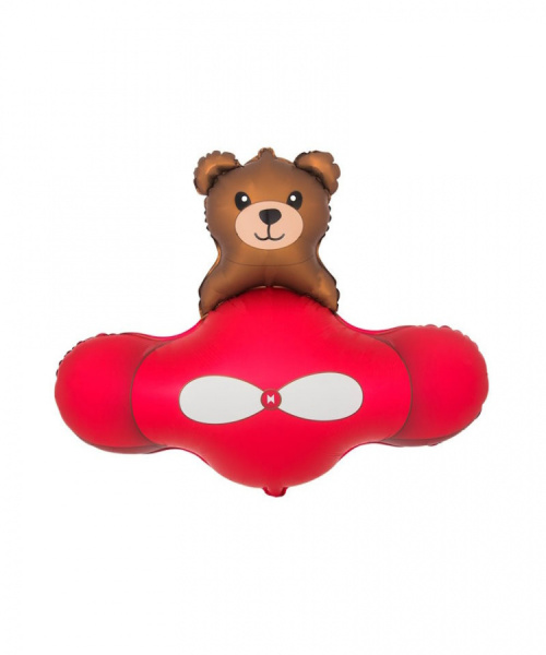 К ФИГУРА Мишка в самолете красном