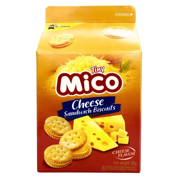 АКЦИЯ!Печенье Tiny Mico Cheese Sandwich Biscuits со вкусом сыра, 80 г