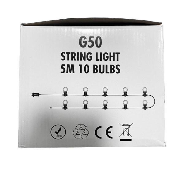 Гирлянда электрическая 10ламп 5 м Лампочки (подходит для улицы) тепло, мультицвет