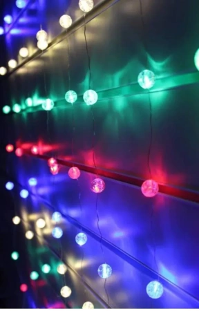 Акция! Гирлянда электрическая Штора Шарики 3х2 м (мультицвет, тепло, холод)