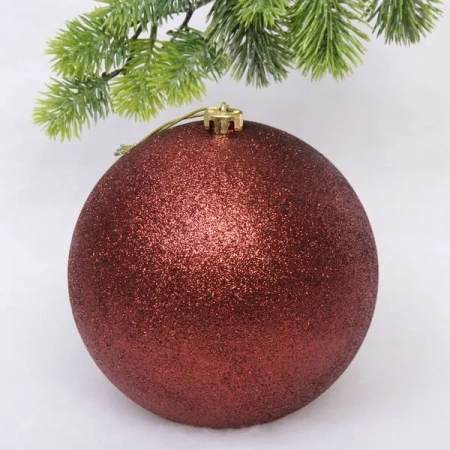 Акция! Новогодние шары 10 см (набор 2 шт) "Глиттер"