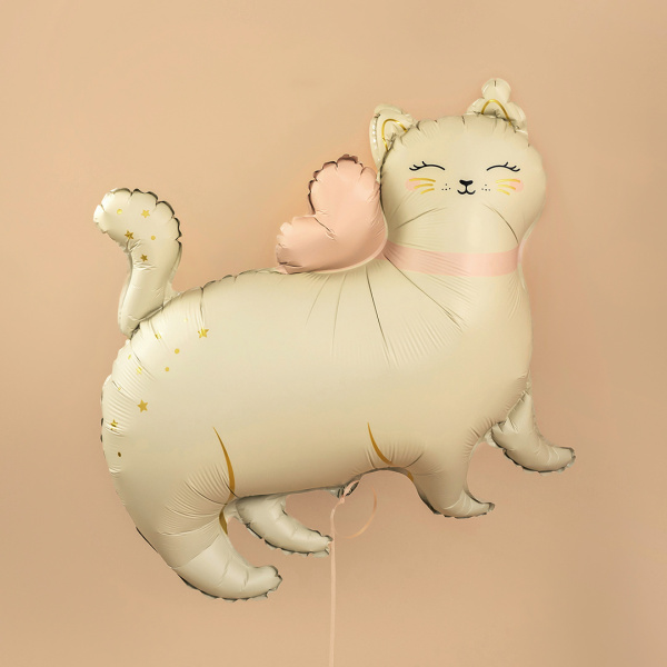 Шар (27"/69 см) Фигура, Кошечка с бантом,Сатин, 1 шт