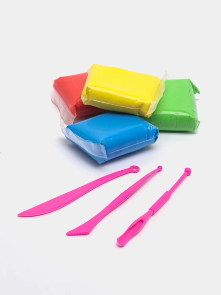 Акция! Жвачка для рук в пакете, воздушный пластилин (12 шт в упаковке) + инструменты