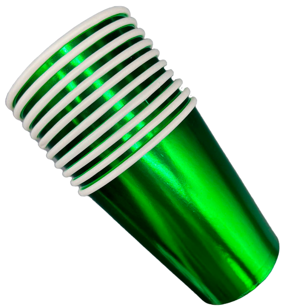 Стаканы фольга зеленые 10шт