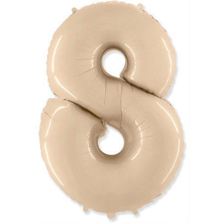 И 40 Цифра 8 Кремовый /Eight/1 шт/,Фольгированный шар (Испания)