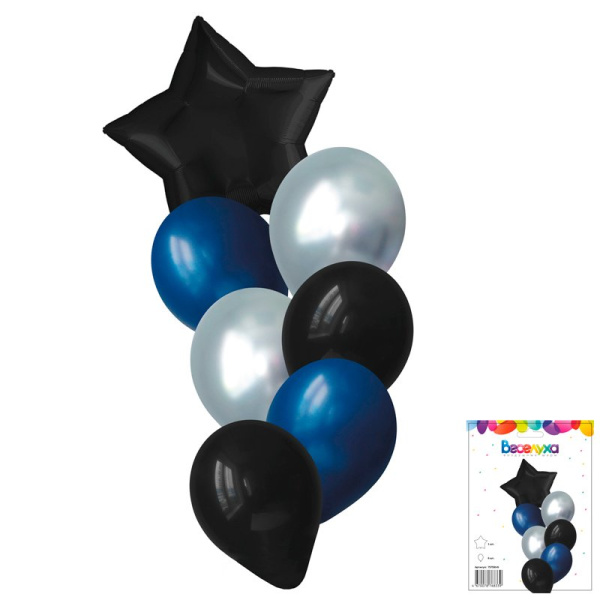 Набор шаров "Ночное сияние" 7 в 1/7 воздушных шаров / 1 набор/ (Россия)
