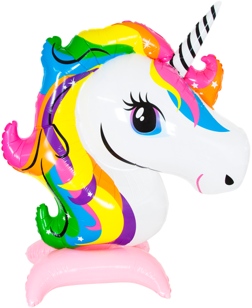 Шар (55"/140 см) Фигура, Радужный единорог, Розовый, 1 шт.в упак.
