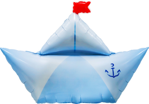 Шар (32"/81 см) Фигура, Бумажный кораблик, 1 шт