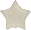 Шар (18"/46 см) Звезда, Кремовый, Сатин, 1 шт.