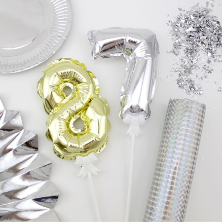 Пневмохлопушка Голография Сербряное конфетти 30см