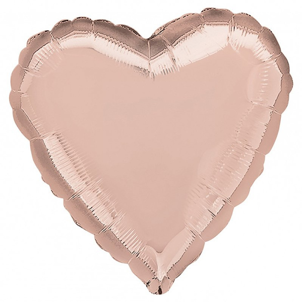 И 18 Сердце Розовое золото/ Heart Rose gold / 1шт./ фольгированный шар (Испания) (45см)