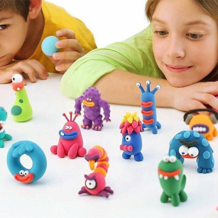 Акция! Жвачка для рук в пакете, воздушный пластилин (12 шт в упаковке) + инструменты