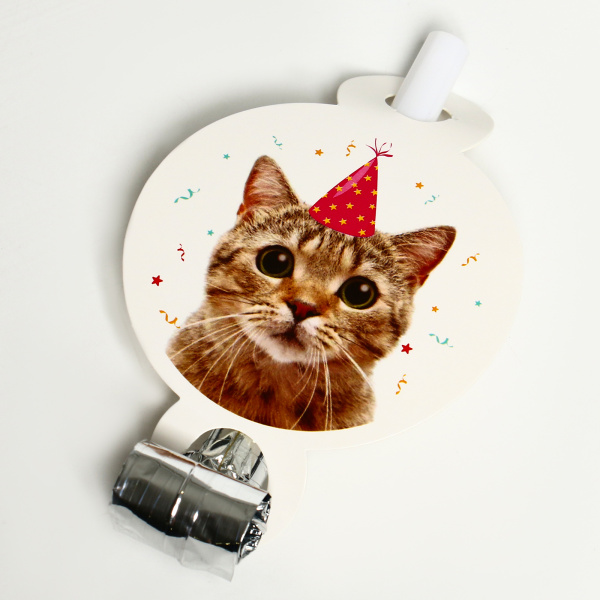 Карнавальный язычок кругляш "Котик" набор 6 штук 10084858