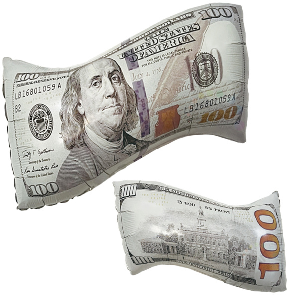 Шар 3D (26"/66 см) Фигура Доллары,1 шт, в уп.