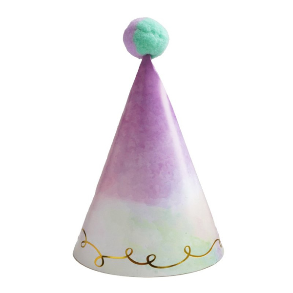 Колпак с помпоном "Разноцветный градиент" /1шт/ (Китай)