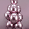 Фонтан из розовых шаров Хром, 10 шариков