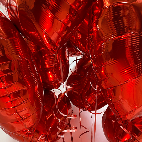 Сет №83 "Я люблю тебя." 9 красных фольгированных сердец