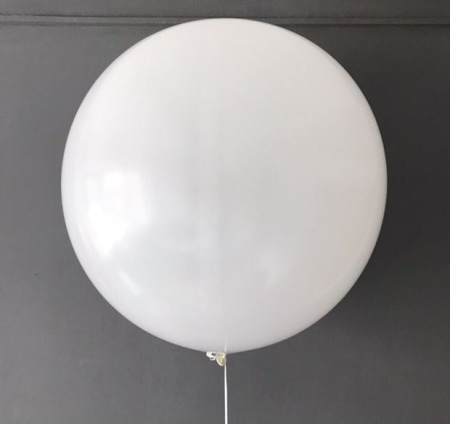 S 24 Пастель Белый / White/ 1шт./, Латексный шар (Колумбия) 60см