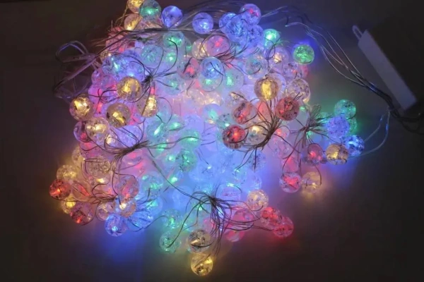 Акция! Гирлянда электрическая Штора Шарики 3х2 м (мультицвет, тепло, холод)