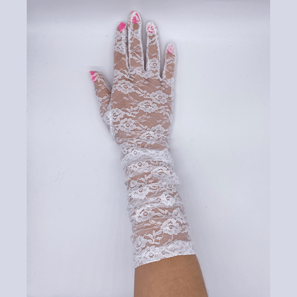 Перчатки дамские длинные Белые