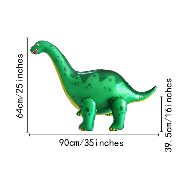 Шар (35"/89 см) Фигура 3D, Динозавр Диплодок, 1 шт, в уп.
