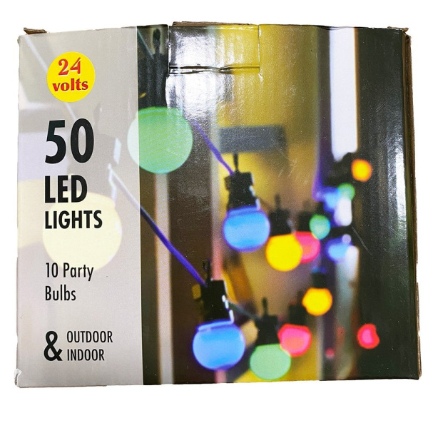 Гирлянда электрическая 10ламп 5 м Лампочки (подходит для улицы) тепло, мультицвет