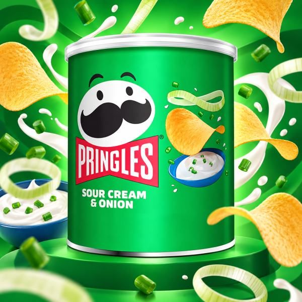 Акция!Картофельные чипсы Pringles Sour Cream & Onion со вкусом сметаны и лука, 40 г