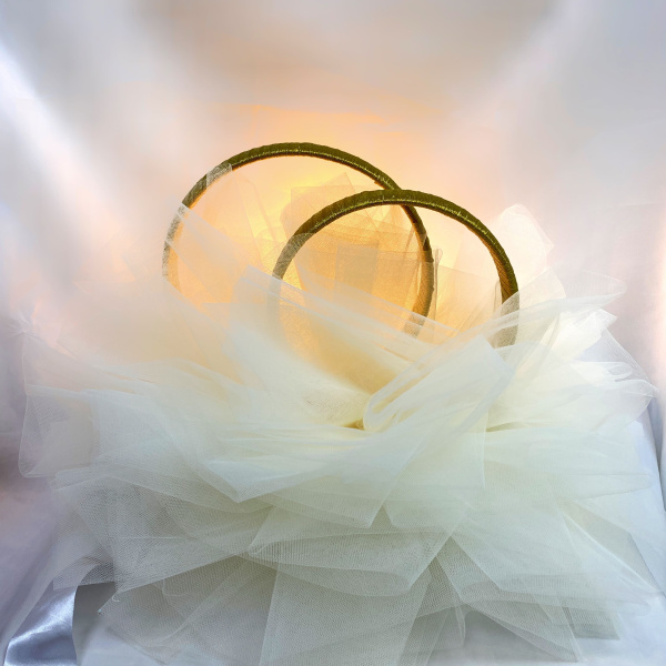 Свадебный набор для украшения машины (кольца, лента, ручки) Белый