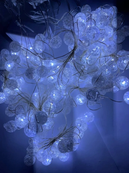 Акция! Гирлянда электрическая Штора Шарики 3х2 м (мультицвет, тепло, холод)