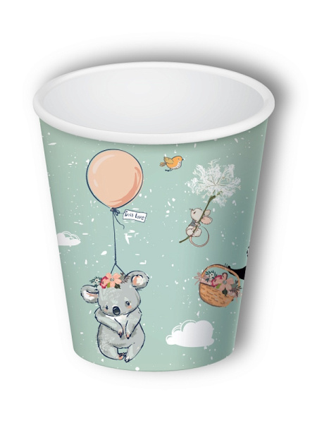Стаканы бумажные Звери на шариках (250 мм, 6 шт) 