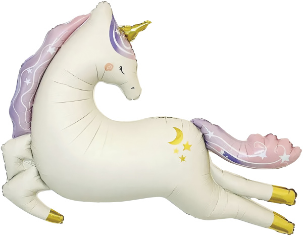Шар (45"/114 см) Фигура, Нежный единорог, Сатин, 1 шт.