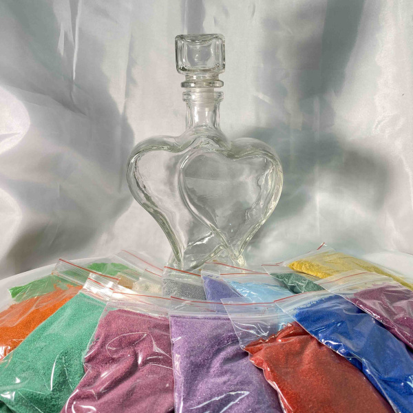 Набор для песочной церемонии (сосуд + песок) Сердца