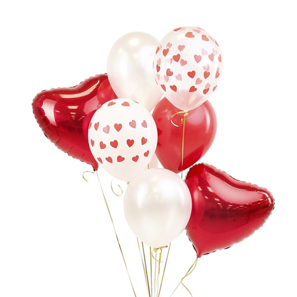 Набор шаров "Сердца" 9 в 1/9 воздушных шаров /1 набор/ (Россия)